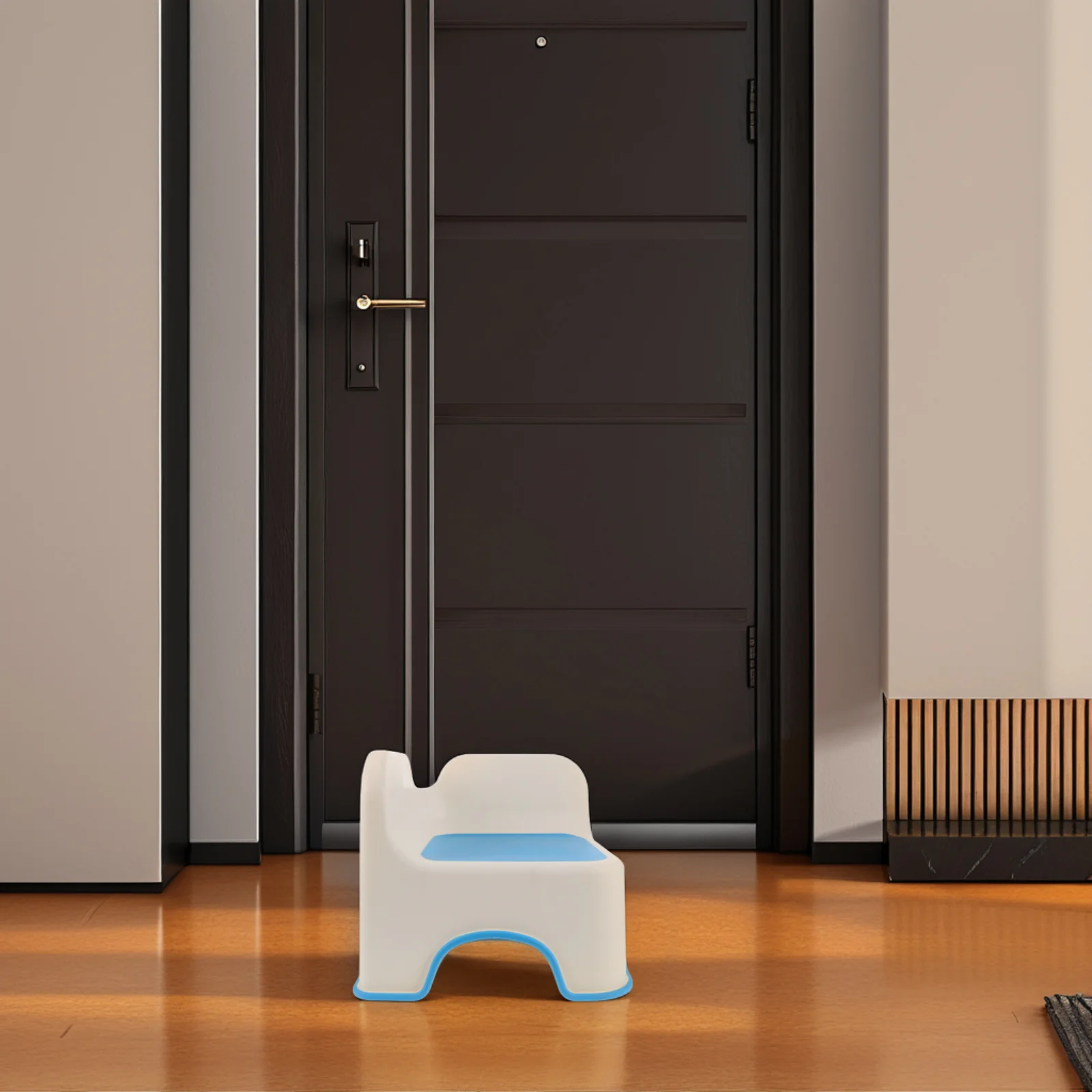 مقعد بلاستيكي سميك غير قابل للانزلاق للأطفال للحمام قعادة التدريب تغيير الأحذية مسند القدم خفيف الوزن #1