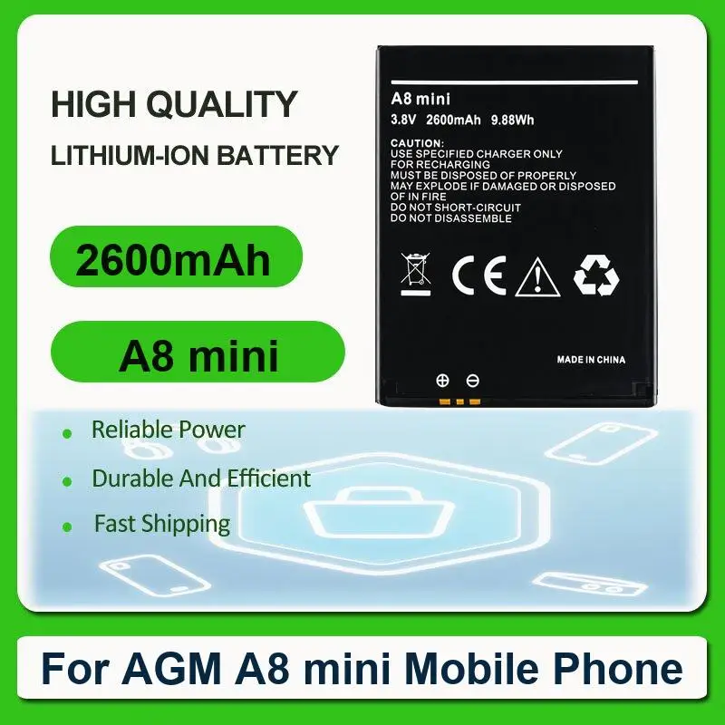 Battery For AGM H3 Mobile Phone M6 M7 A8 mini M5 X1 A9 X2 X2SE A10 X5 X3 M2 A1Q - view 3