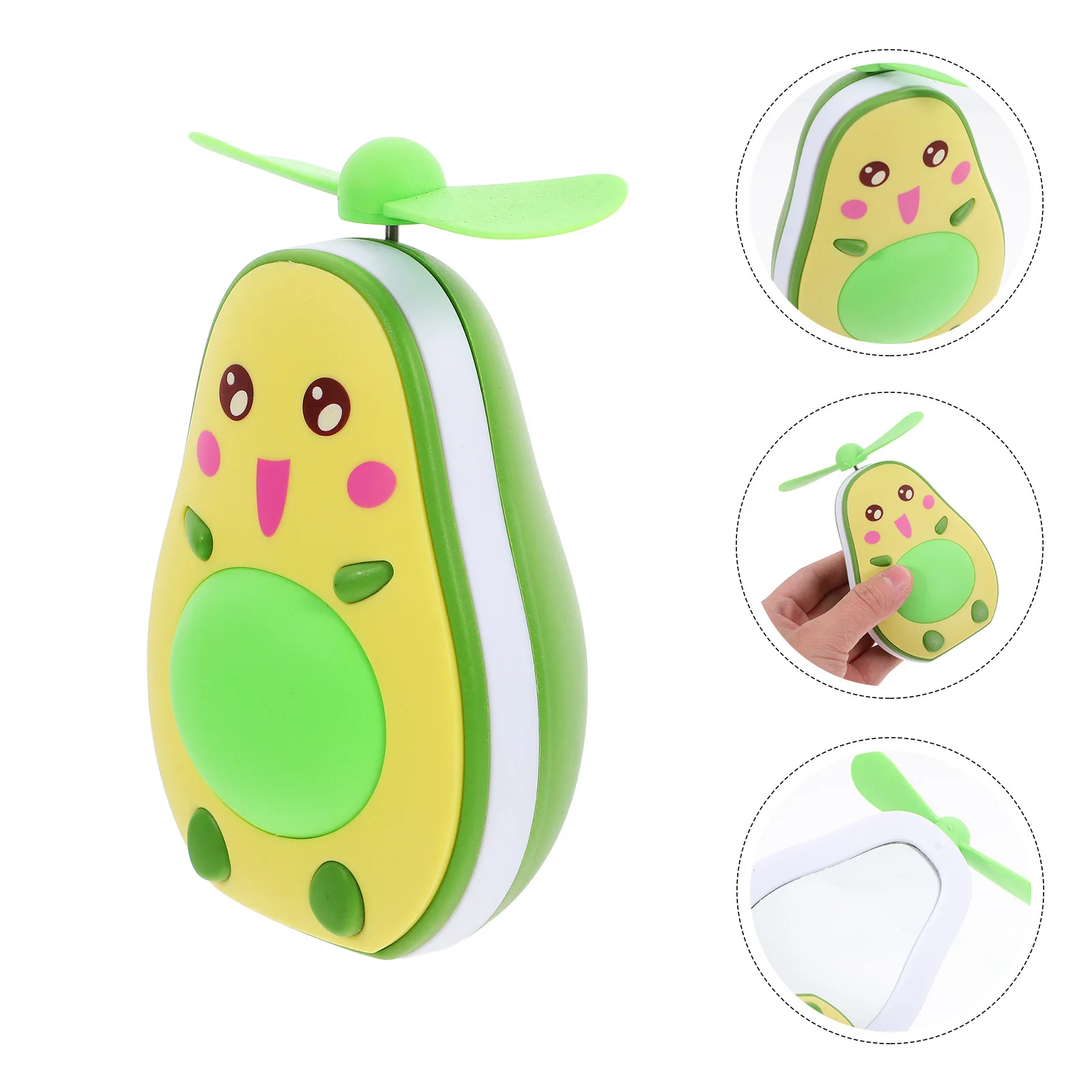 

1Set Folding Portable Makeup Mirror Rechargeable Fan Compact Mirror Hand-Held for Travel Use Compact Fan