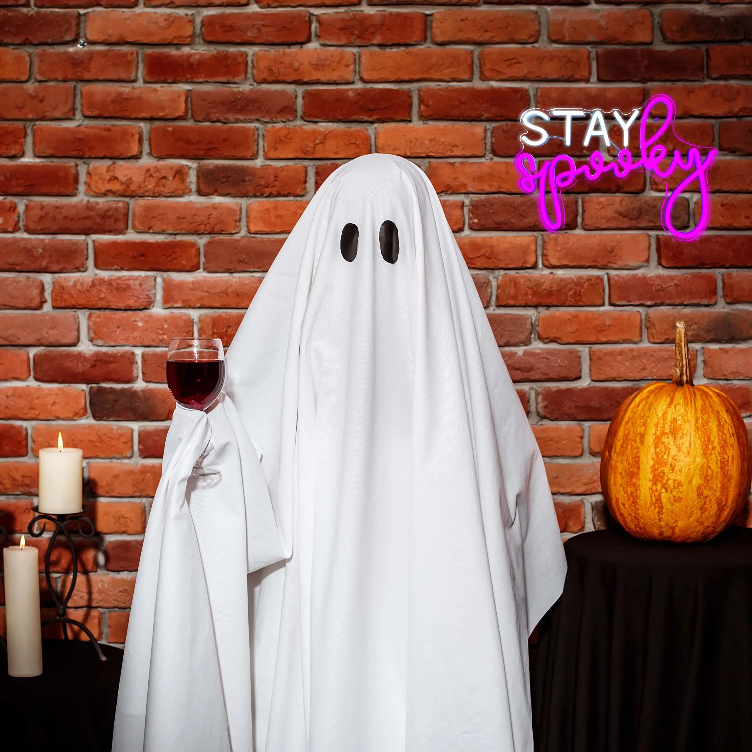 Stay Spooky letreros de neón de Halloween para decoración de pared, luces de neón para fiesta, decoración del hogar y dormitorio