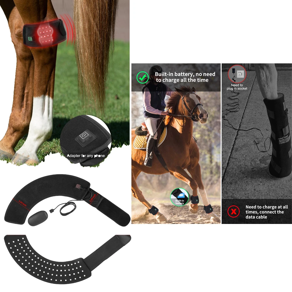 Factory Direct Sales 660nm 850nm Equine Therapy Infrared Red Light Therapy Horse Boot Pad