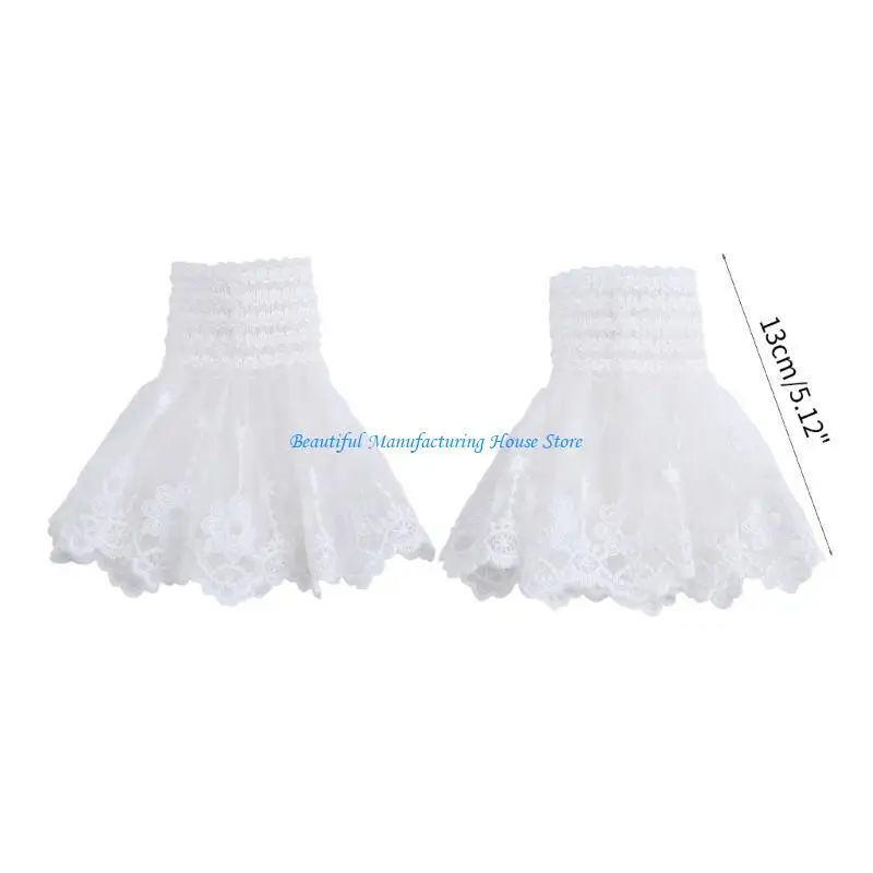 E56A afneembare gelaagde polsmanchetten voor dames tieners shirtjurk trui decoratief