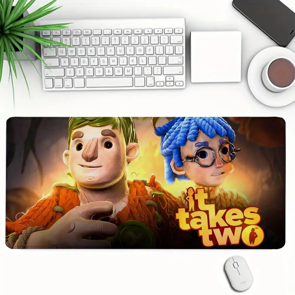 

New I_Is T_takes T_two Gaming Mouse Pad, Keyboard & Gaming, Ergonomic Office, XXL Large Desktop Pad, Rubber Non-Slip Mouse Pad
