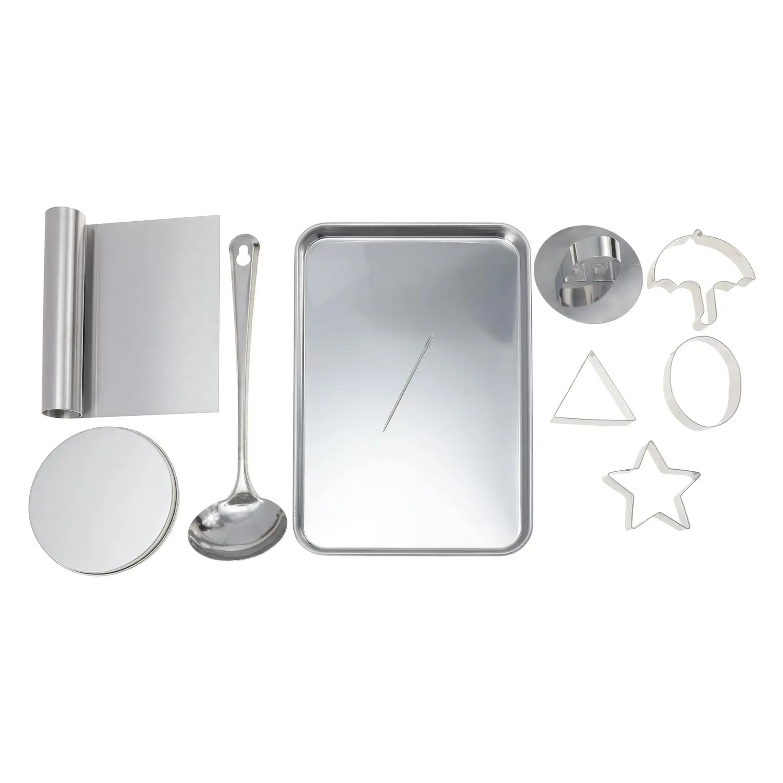 

9 Piece Sugar Cookie Mold Set Stainless Steel Baking Tools Tray Mousse Cake Molds Chocolate Biscuits DIY Kitchen Tool