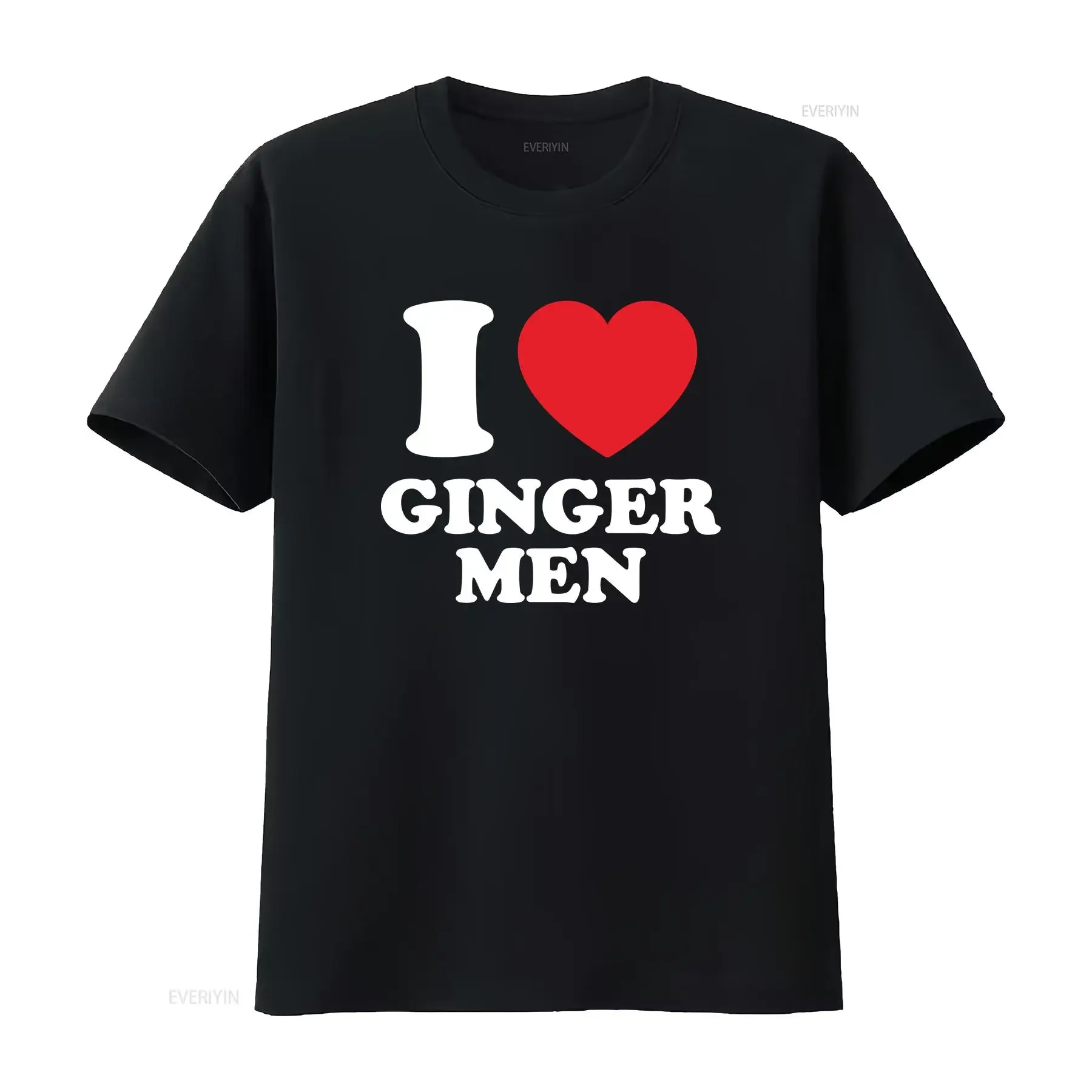 I Love Ginger Men Heavy Cotton T Shirt Heart Y2K Funny Cute Romantic Meme Phrase Chaotic Redhead Witty Viral Quote vintage