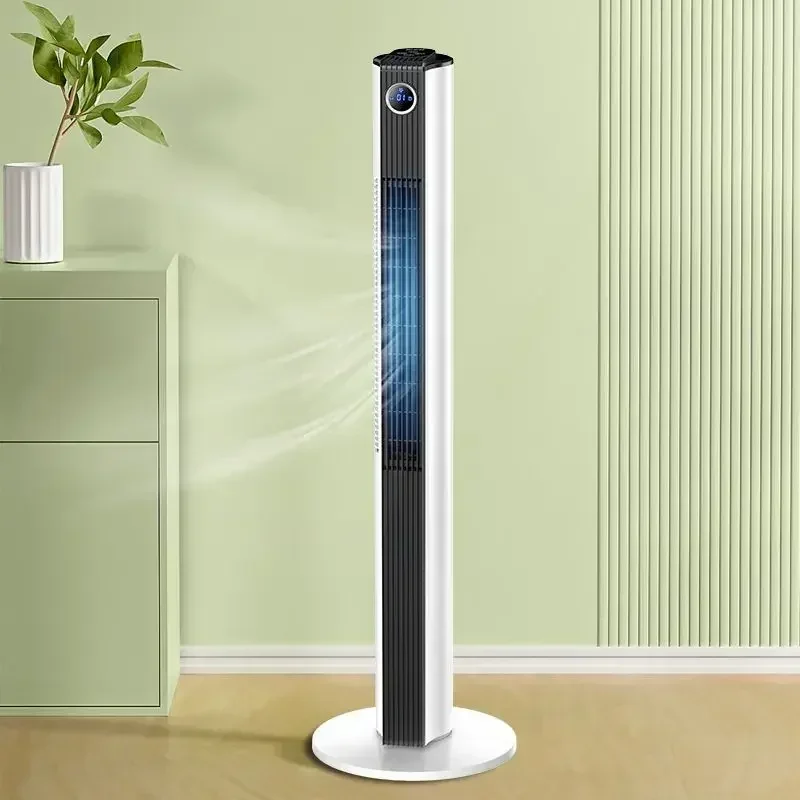 Electric fan home desktop circulation vertical bladeless fan silent mechanical remote control portable