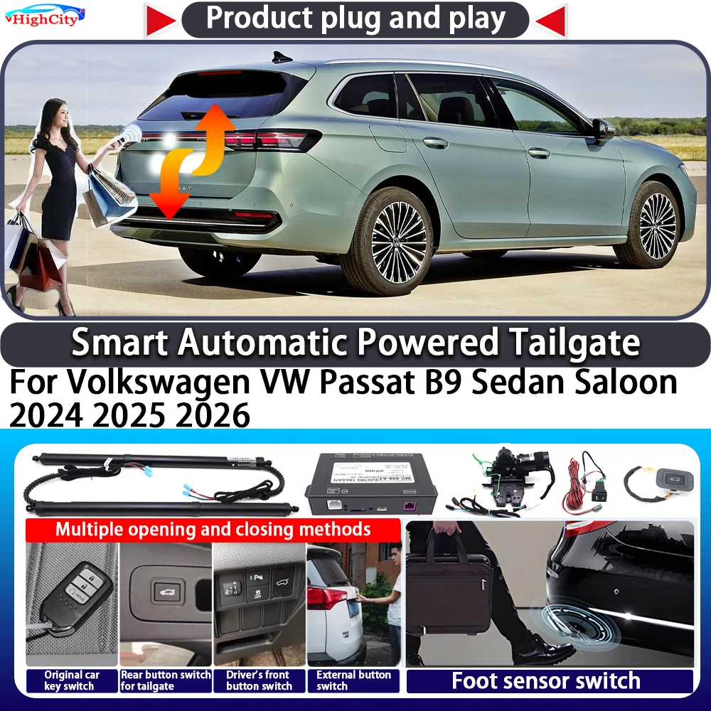 

For Volkswagen VW Passat B9 Sedan Saloon 2024 2025 2026 Smart Automatic Powered Tailgate Key Lift Close Electric Power Tailgate