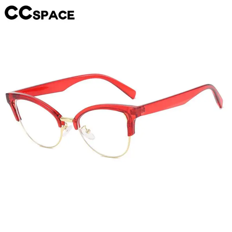 56607 Fashion Retro Optical Spectacle Frame Women\'s Luxury Cat\'s Eye Anti Blue Glasses Half-Frame Eyewear