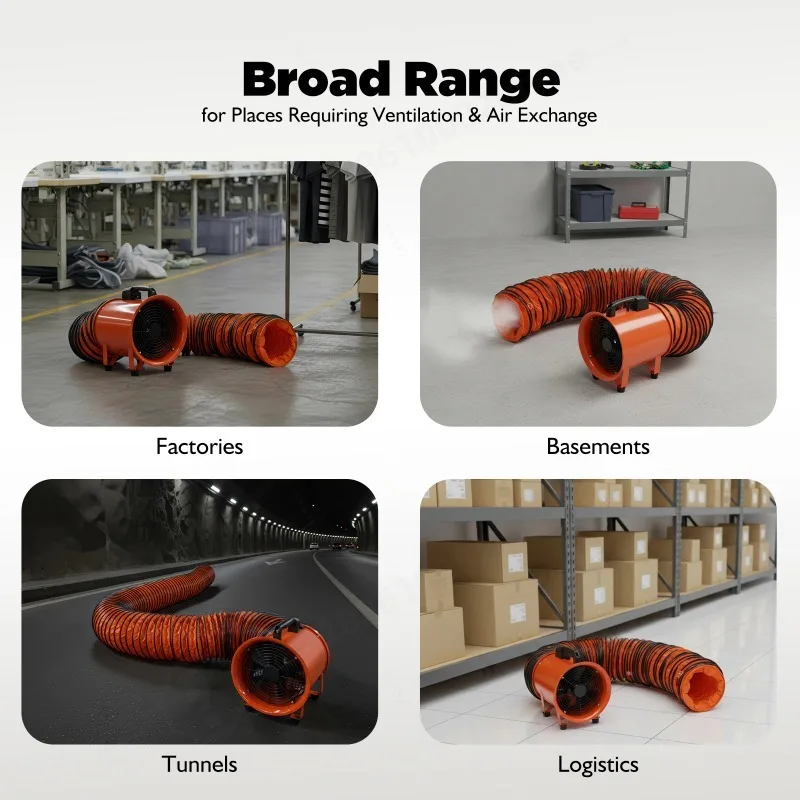 300W Explosion Proof Exhaust Fan Industrial Blower with Duct Hose Ventilation Equipment for Factories Shipyards view 6