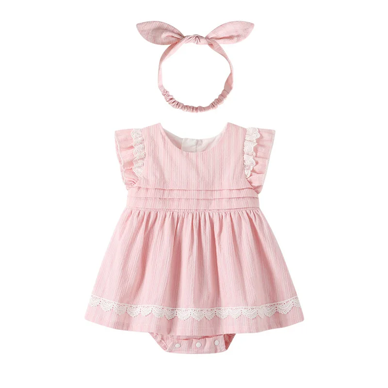 

2024 Baby Girl Cute Romper Newborn Birthday Playwear Toddler Girls Fashion Clothing Infant Sweet Style Korean Summer Bodysuits