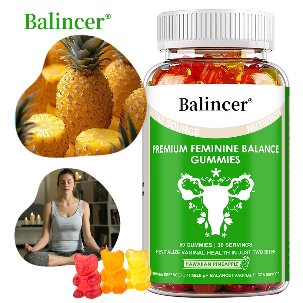 Advanced Women's Balance Gummies,PH-balanced,Support Vaginal Health,Enriched with Probiotics,Pineapple Gummies,Vegan,Non-GMO