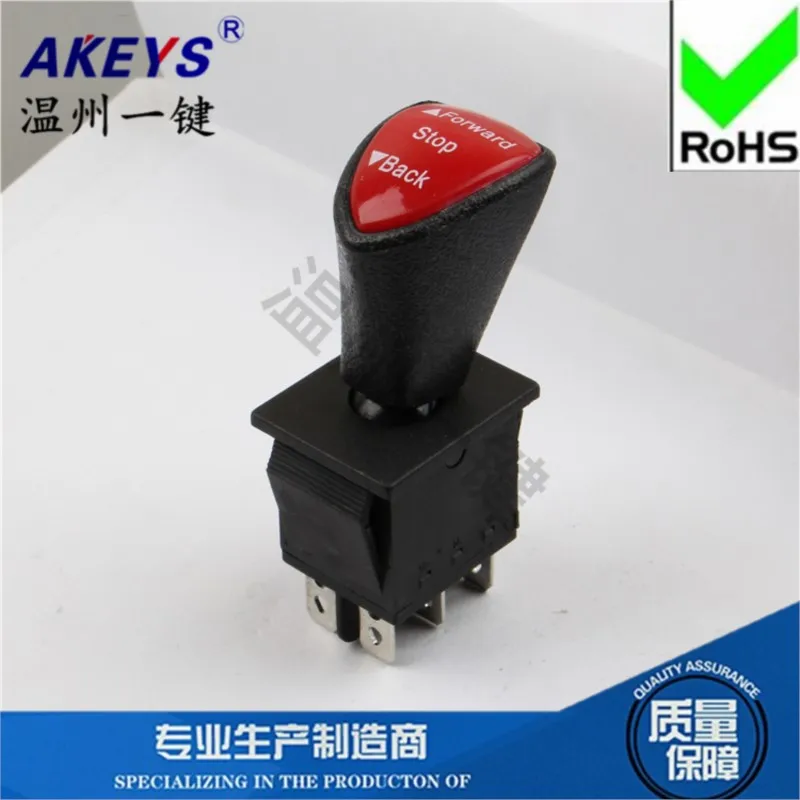 1PC Remote sensing car handle black boat three gear six pin 31x25mm boat switch kcd4-604-6p English