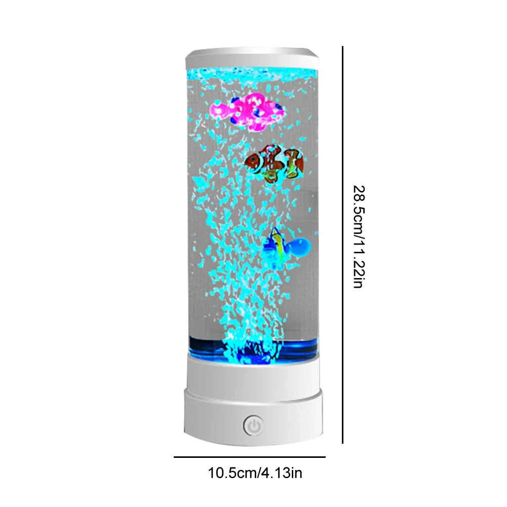 Imagem -06 - Peixe Bolha Lâmpada com Usb Alimentado Sensorial Bolha Tubo Lâmpada Tanque de Peixes Falso Aquário Night Light Led Bubble Fish Lava Lamp