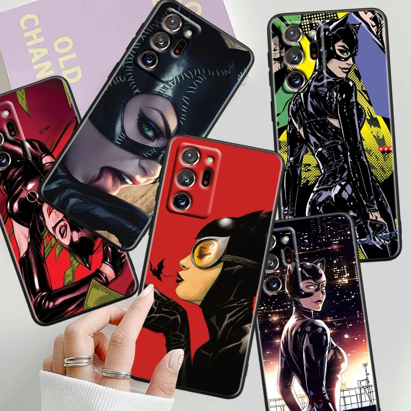 Film C-Catwoman Sexy For Samsung Note 20 10 Ultra Plus A31 A14 A12 A70 A34 A25 A04 A05 A15 A24 5G Black Back Phone Case