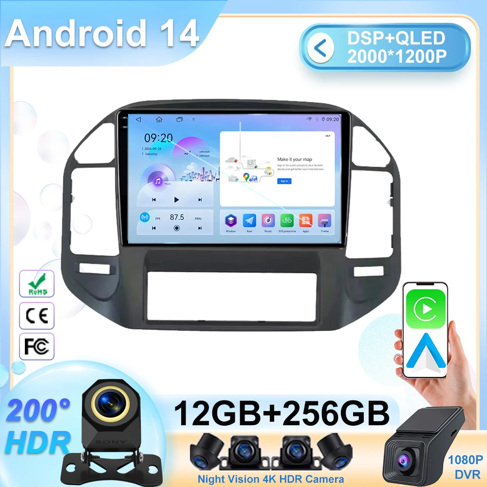 

Android Head Unit For Mitsubishi Pajero 3 V70 V60 1999-2006 Car Auto Radio Carplay Multimedia GPS Navigation WIFI+4G No 2din DVD