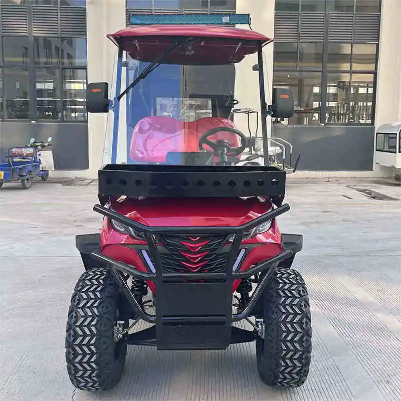 2024 Chinese New Design Solar Panels Adult Club Golf Car 48V/72V Lithium Battery Lifted 6 Seater Golf Cart for Hunting