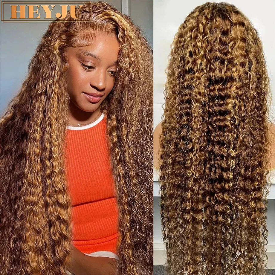 Highlight Wig Human Hair HD Lace Wig 13x6 Human Hair Deep Wave Frontal Wig Brazilian 13x4 Water Wave Ombre Curly Wigs For Women