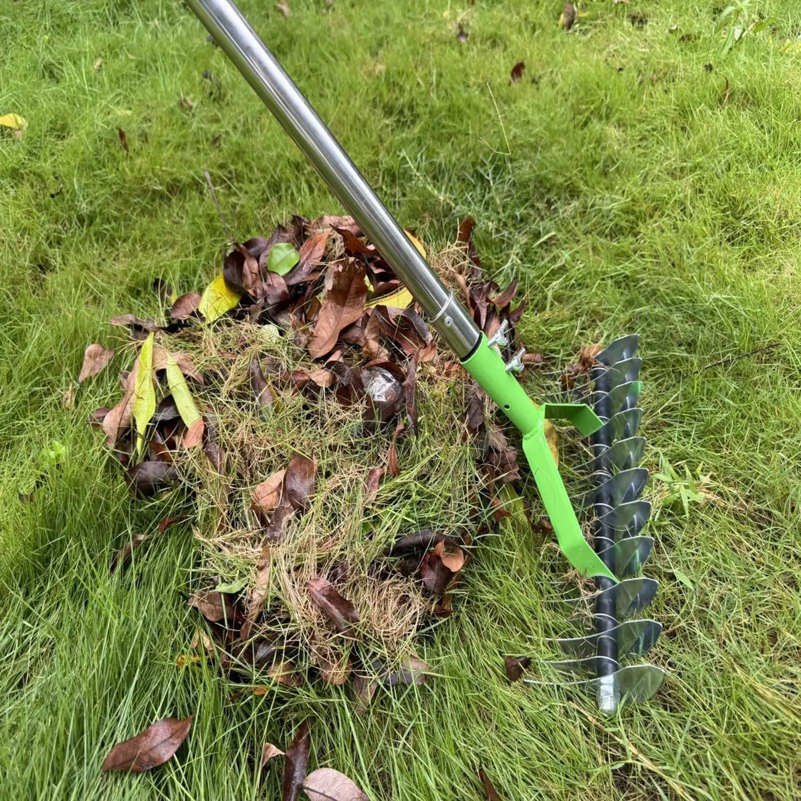 Thatch מגרפה סדק ידני כלי גינה עבות דשא חצר ועלים לגדות דשא משתחררת עבודה יציבה חיסכון חקלאי הבית