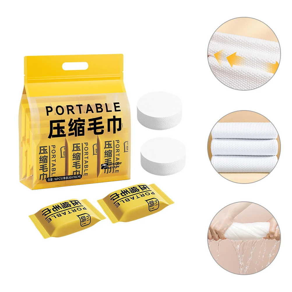 

16Pcs Compressed Towel Travel Set Disposable Compact Towels for Outdoor Camping Face Cleaning and Personal Care