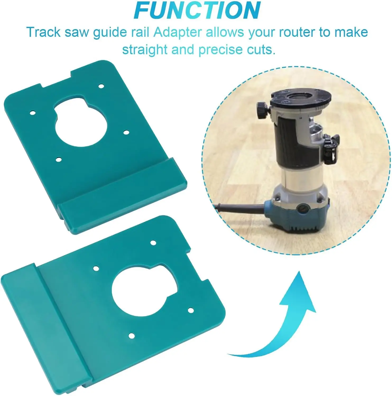 Guide Rail Adapter for Makita Trim Router XTR01 XTR01Z 18V LXT Track Saw Guide Rail Compatible with Makita Router Track Guide