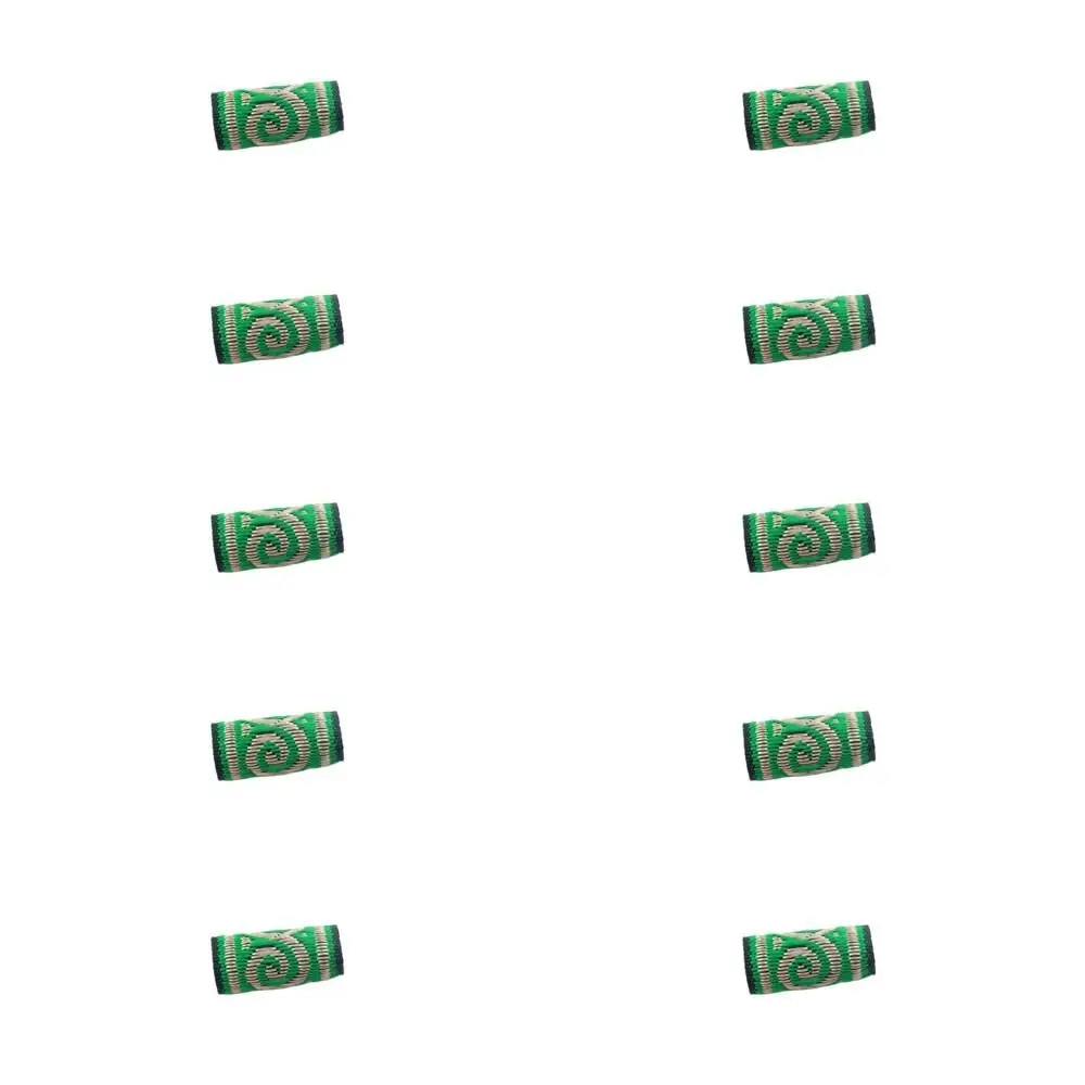 

10Pcs/Set Clips Cuff Mini Fabric Hair Braid Beads Hiphop Embroidery Colorful Cloth Dreadlock Beads Reggae Decoration African