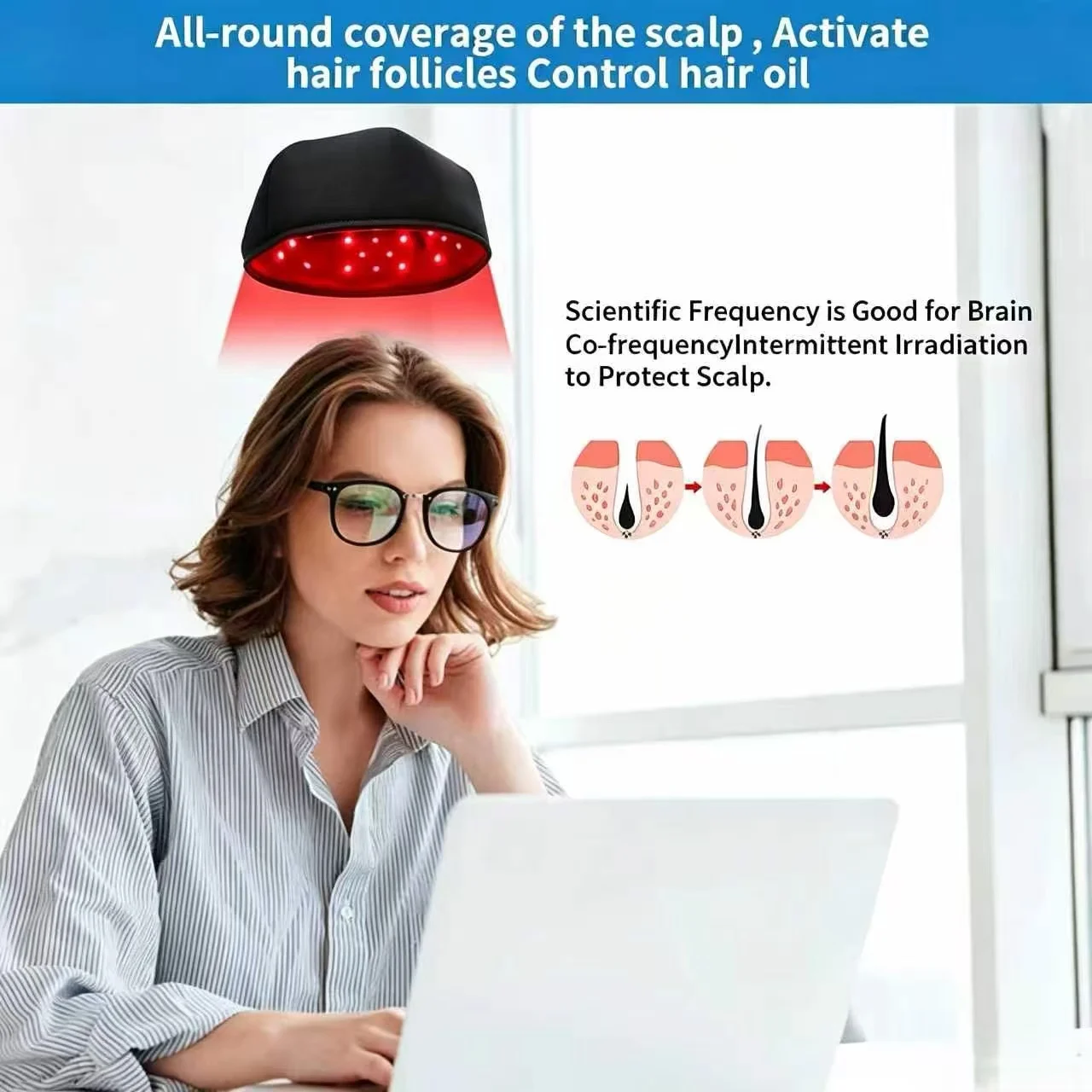 

Anti Hair Loss Laser LED Cap 92 Diodes Red Light Therapy 650nm 630nm Hair Regrowth Hat Scalp Relax Pulse Infrared Treatment