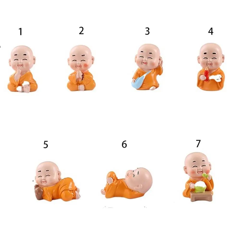 Naughty Small Monk Cute Mini Resin Crafts Micro Landscape DIY Small Ornament Garden Trinkets Mini Figurine Buddha Ornaments