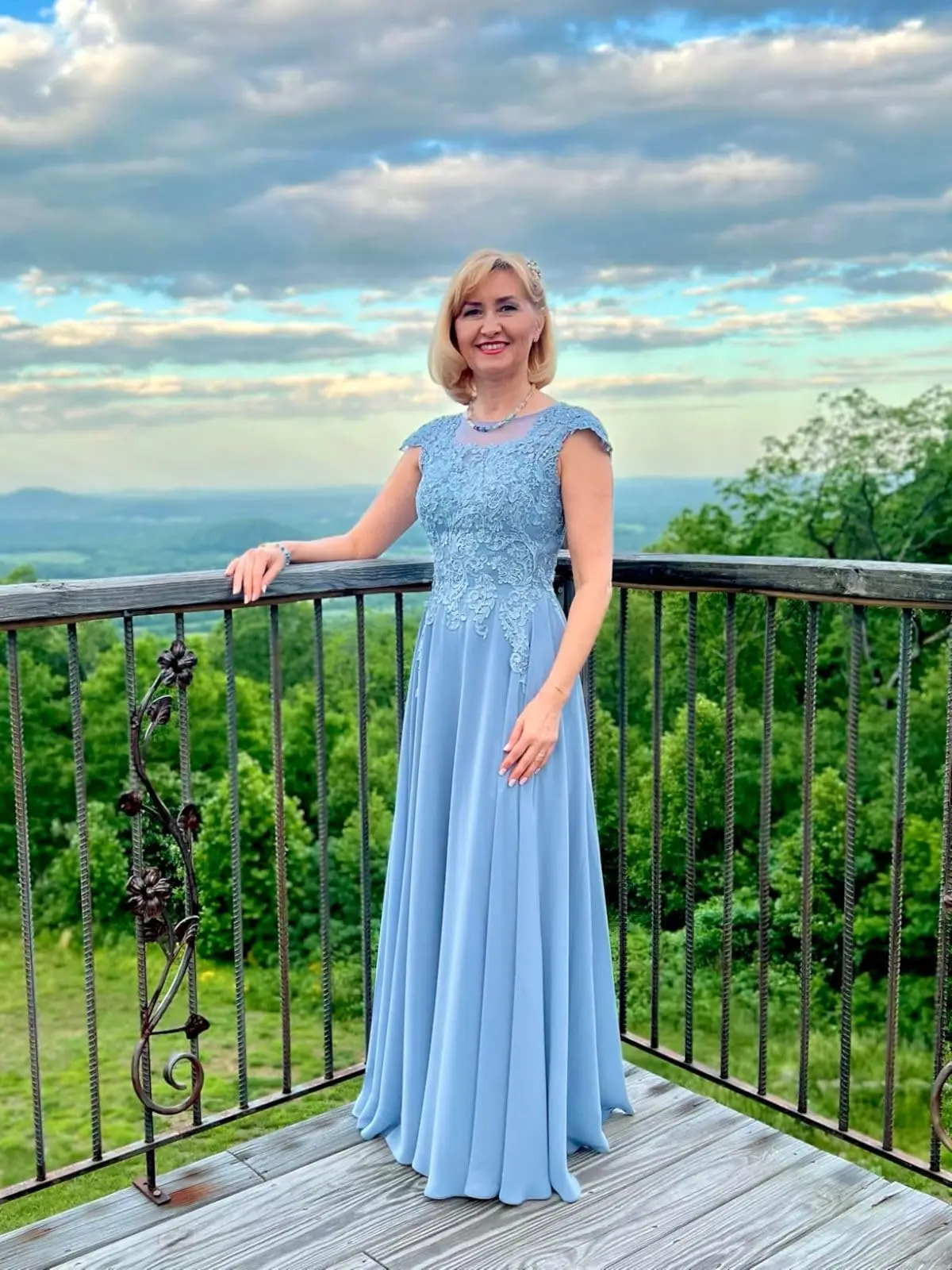 Vestidos para madre de la novia, apliques de encaje de gasa, vestido de manga corta para madre del novio, vestido Formal largo