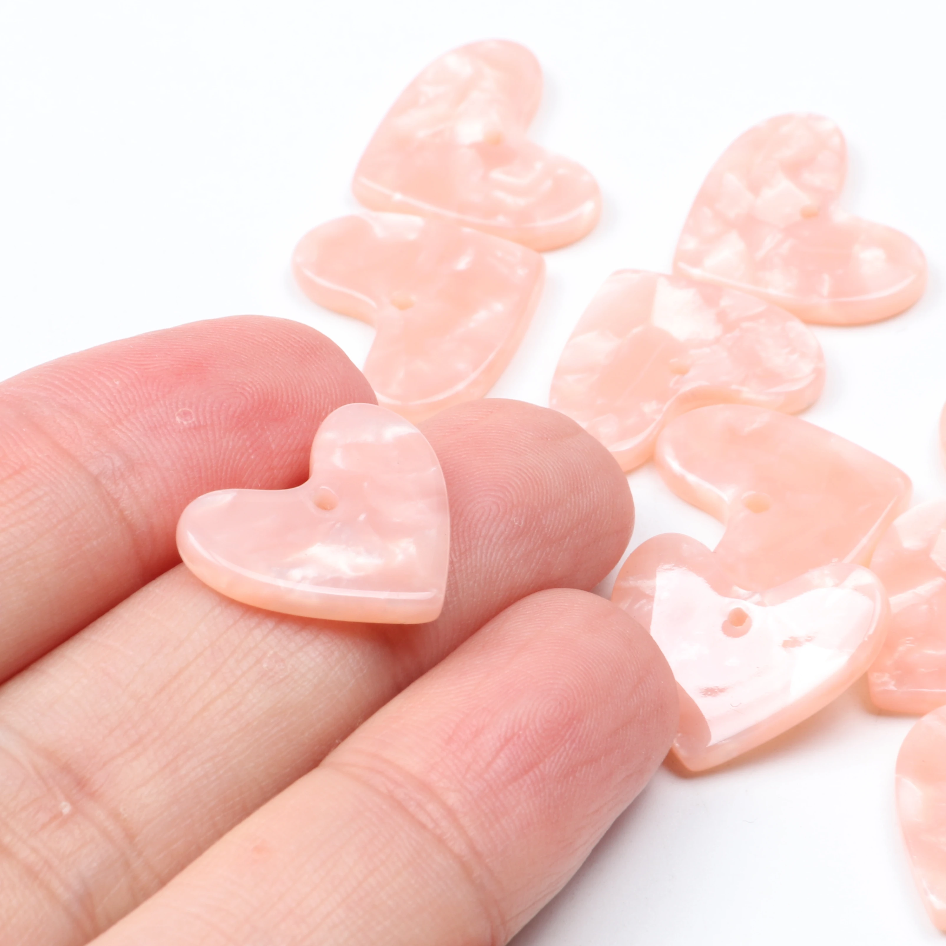 Acetat-Acryl-Anhänger, Schildpatt-Charms, herzförmig, Boho-Schmuck, Ohrringteile, Ohrringzubehör, handgefertigt, DIY-Verbinder – Detail 1