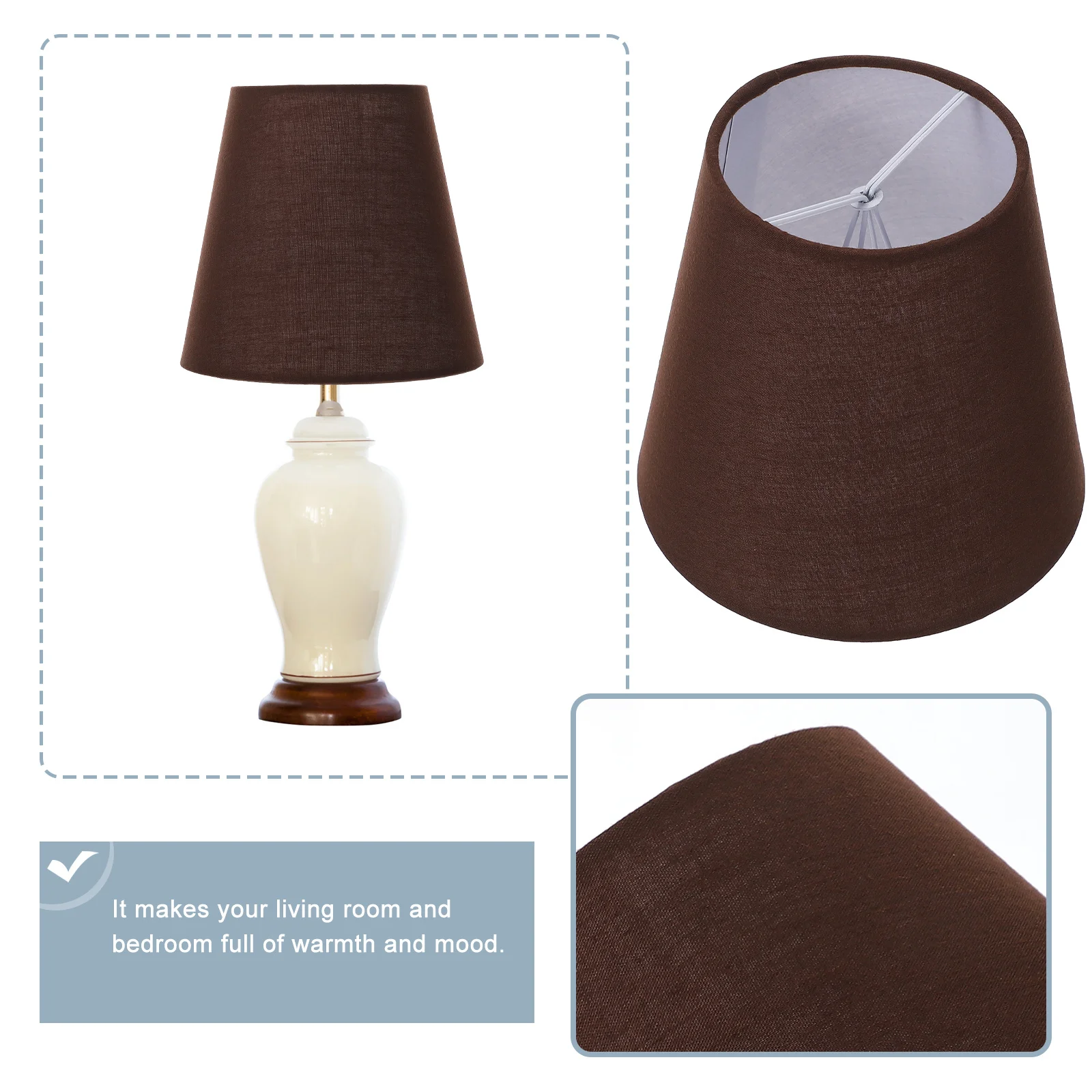 

Stylish Cloth Lamp Shades Long Lasting Heat Resistant Chandelier Cover for Home Office Lighting Decoration