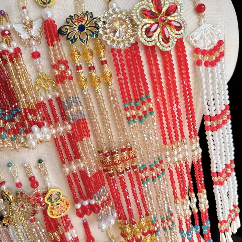 2 Stück. Handgefertigte Perlenquaste, Taschen- und Handydekoration, Perlen-Strass-Anhänger Schmuck – Detail 6