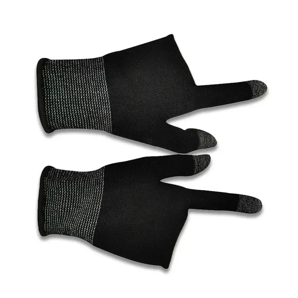 New Non-scratch Gaming Gloves Portable Black Finger Thumb Sleeves Breathable Touch Gloves