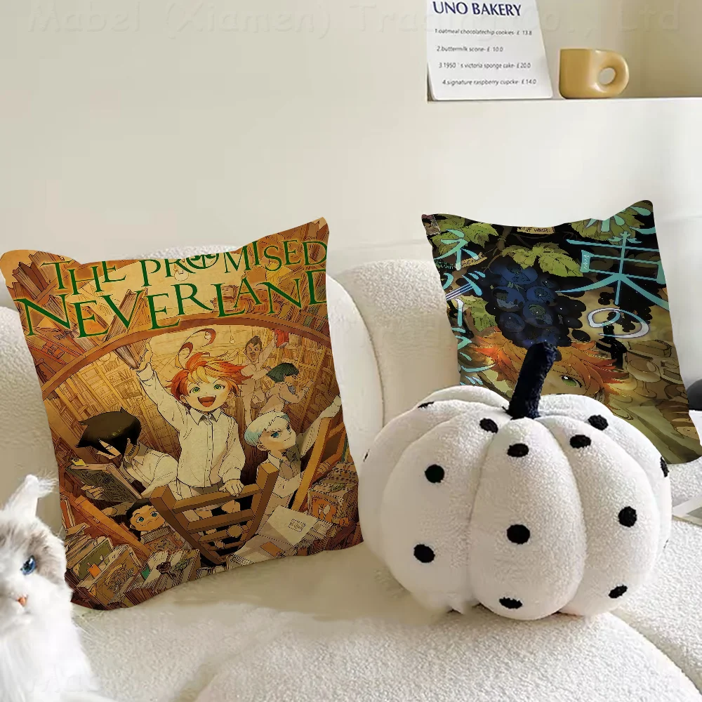 The Promised Neverland Anime Personalized Picture Text Home Decorative Pillows Household Gifts 45x45cm