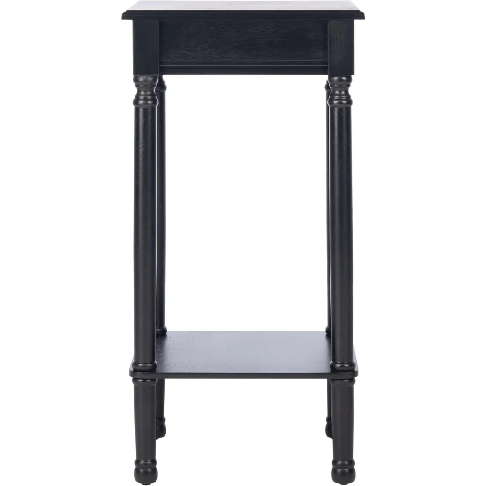 

Столик Home Collection Tinsley Black Square Bottom Shelf Round Accent Table ACC5716B, 14 дюймов (ширина) x 14 дюймов (длина) x 28,3 дюйма (высота)