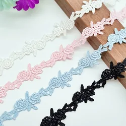 40Yards Rose Flowers Water Soluble Lace Trim for Fringe Trimmings Party Dress Patches Sewing Accessories Supplies