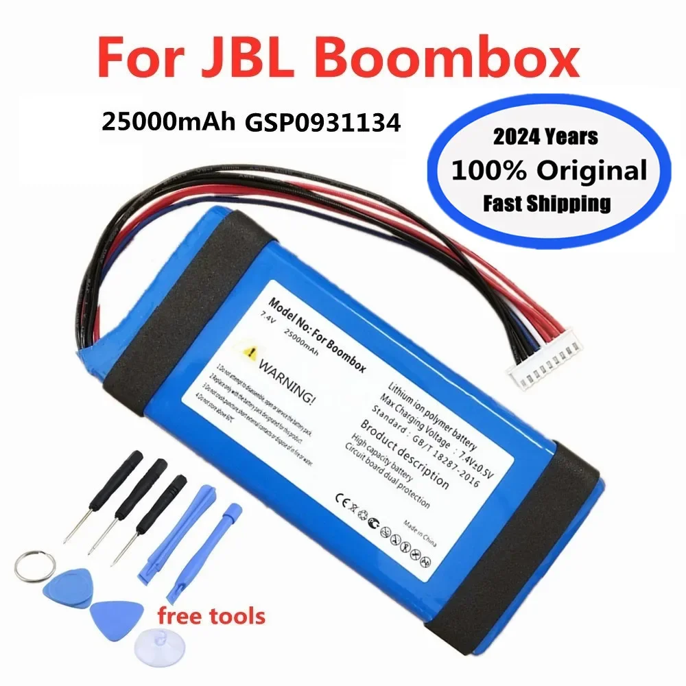 2024 Years 100% Original Battery GSP0931134 01 For JBL Boombox 1 Boombox1 25000mAh JEM3316 JEM3317 JEM3318 Batterie Batteries