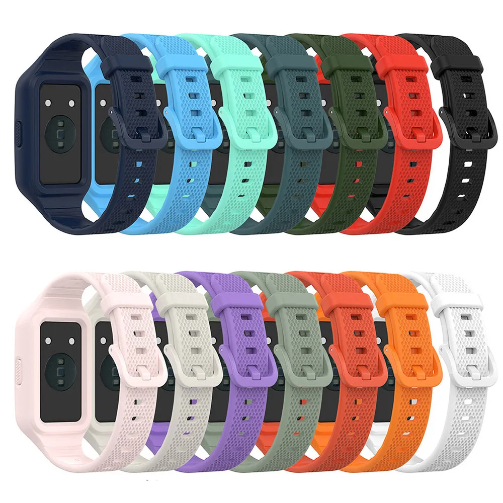 Silicone Strap For Huawei Band 9/8/7/6 Integrated Watch Band + Case For Honor Band 6/7 Bracelet Wristband