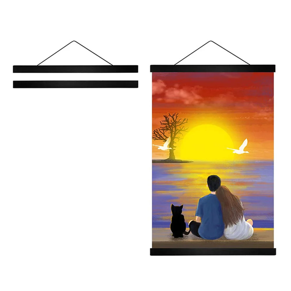 المغناطيسي المشارك شماعات دهان داي إطار الصورة خشب الساج صورة خشبية قماش الفن #6