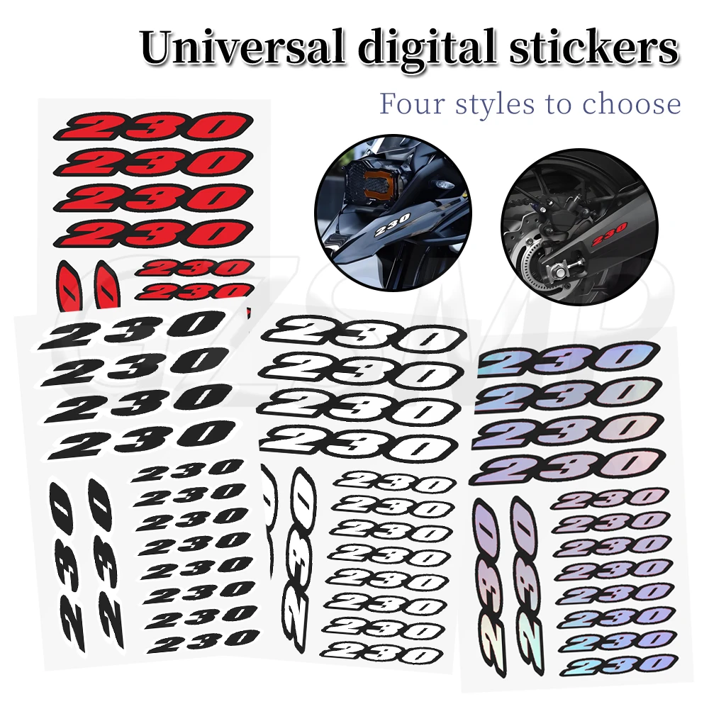 

Number 230 Motorcycle Helmet Fender Moto Body Decal Stickers Fit for Yamaha Honda Kawasaki DT230 CRF230F KLX230