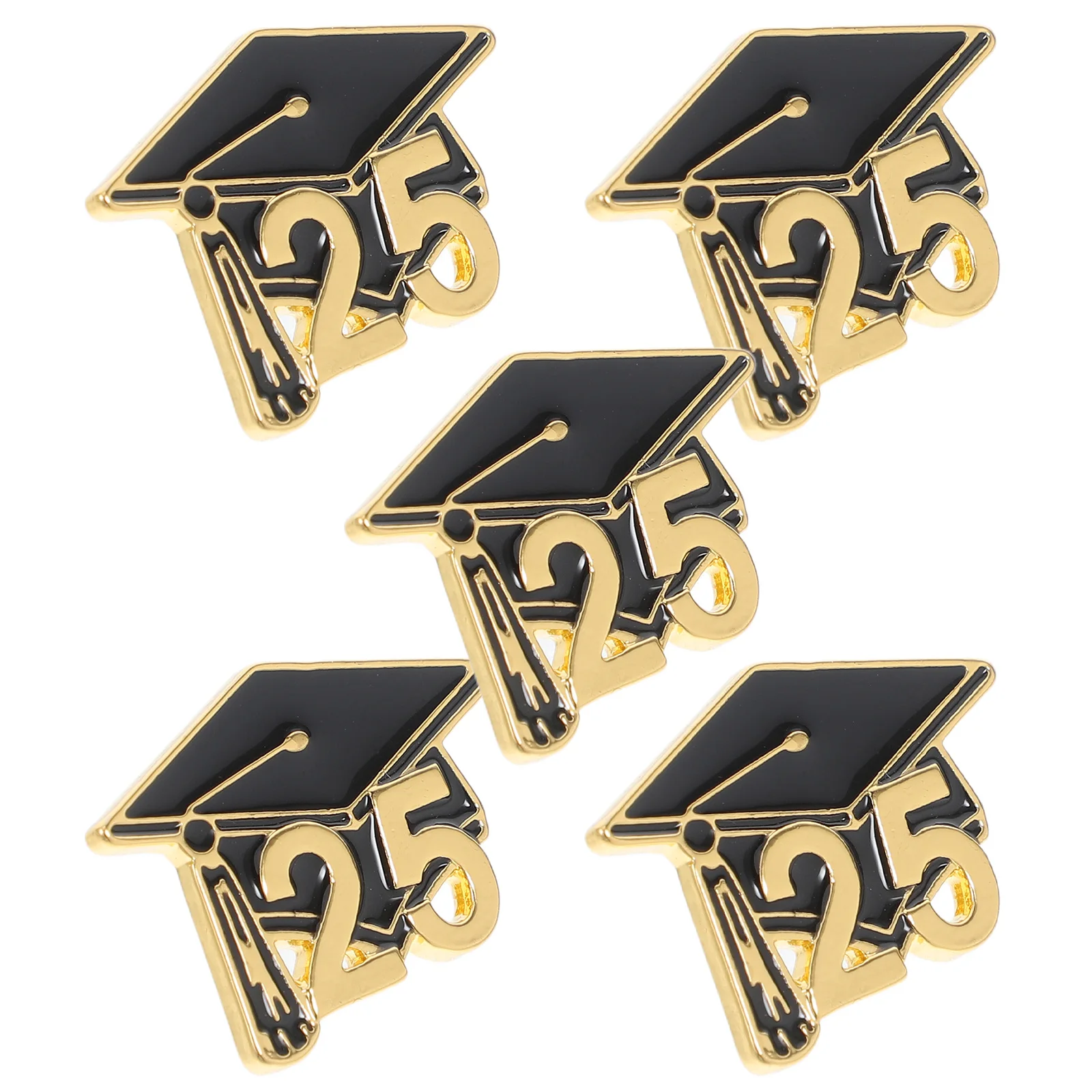 

5pcs Hat Brooch Graduation Cap Brooch Badge Zinc Alloy Graduation 2025 Lapel Pin Students Class Badge Party Supplies