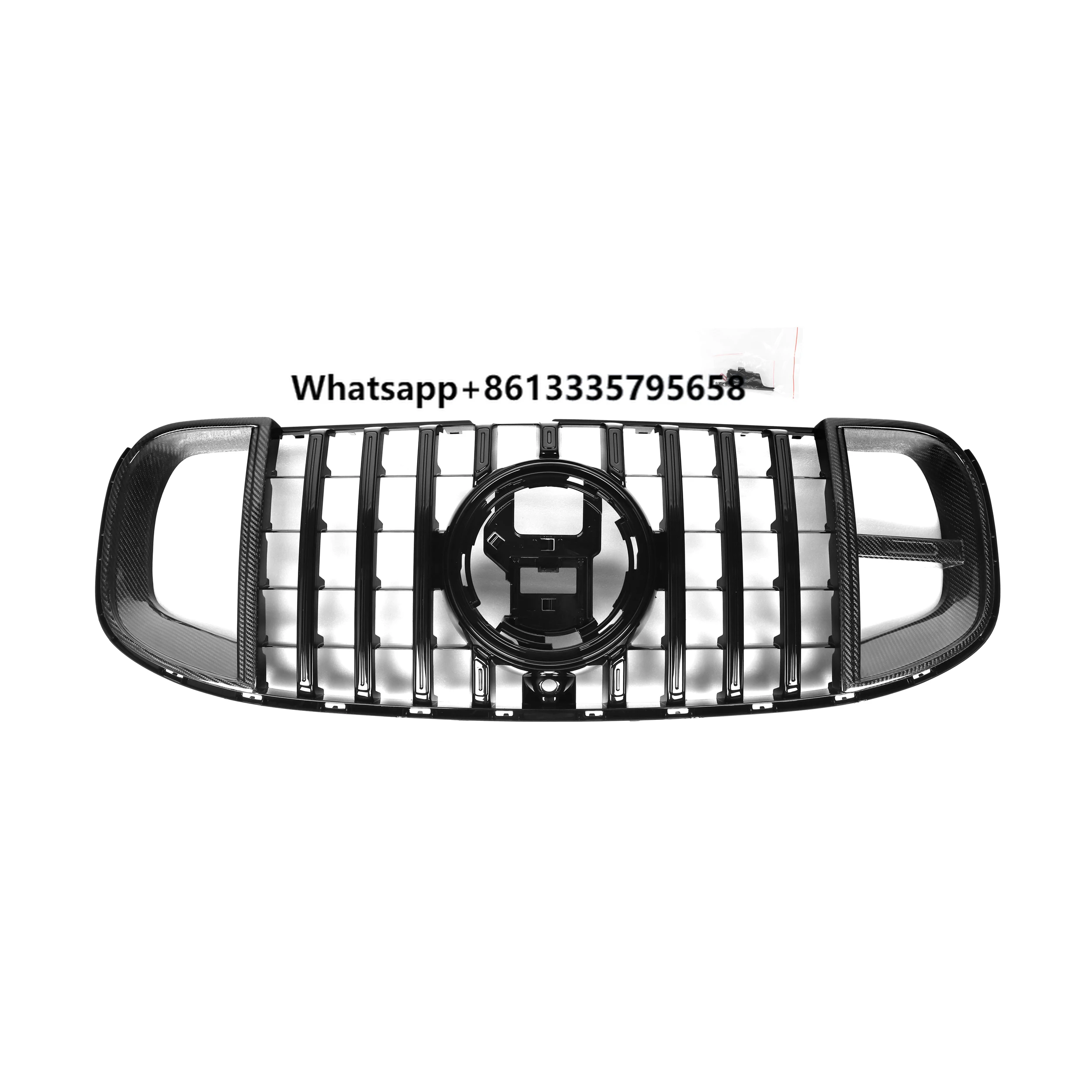 

B Style Car Carbon Fiber Front Grill for Mercedes Benz GLS63 X167 2020-2023 Glossy Black Front Bumper Grille