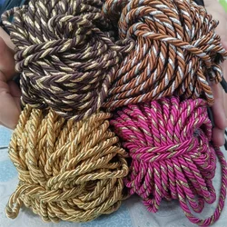4mm Decorative Colored Twisted Rope For Binding Decorative Tote Bags Gold Thread  Rope 10 meters