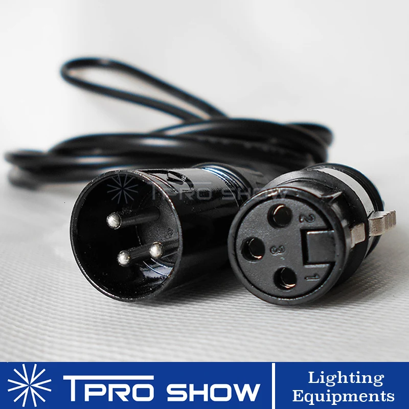 10 pçs/lote 1 metro cabo dmx 3 pinos metal xlr conector dmx 512 linha de sinal para movendo a cabeça luz led par dj máquinas profissional