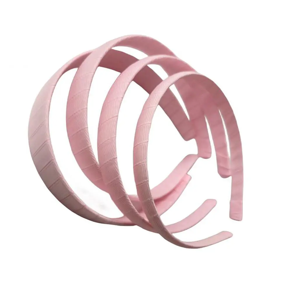 Hairbands Hair Band Head Hoop Clasp For Women Girl Kids Accessories 1CM Custom Color Plain Ribbon Covered Plastic Headband 50PCS