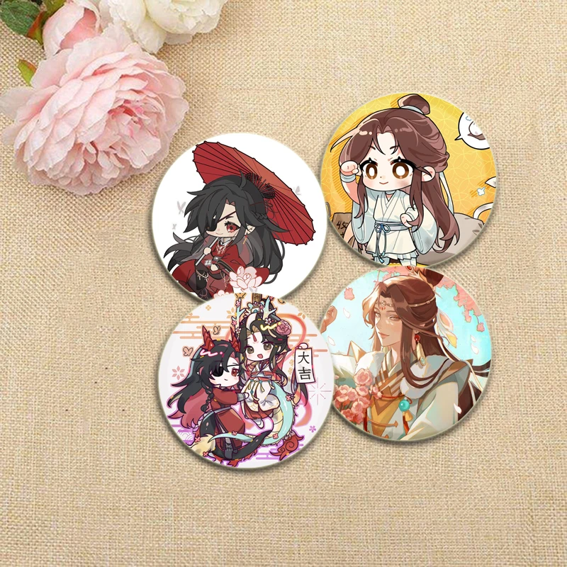 BL Anime Heaven Official\'s Blessing HD Print Pins Cute Q-version Cartoon Brooches Hua Cheng Xie Lian Badge Backpack Accessories