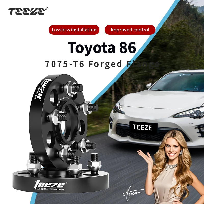 

Teeze 2/4pcs 5x100 CB 56.1mm M12x1.25 Hub Centric Black Forged wheel spacer For Toyota 86 Flange Plate15/20/25/30/35mm