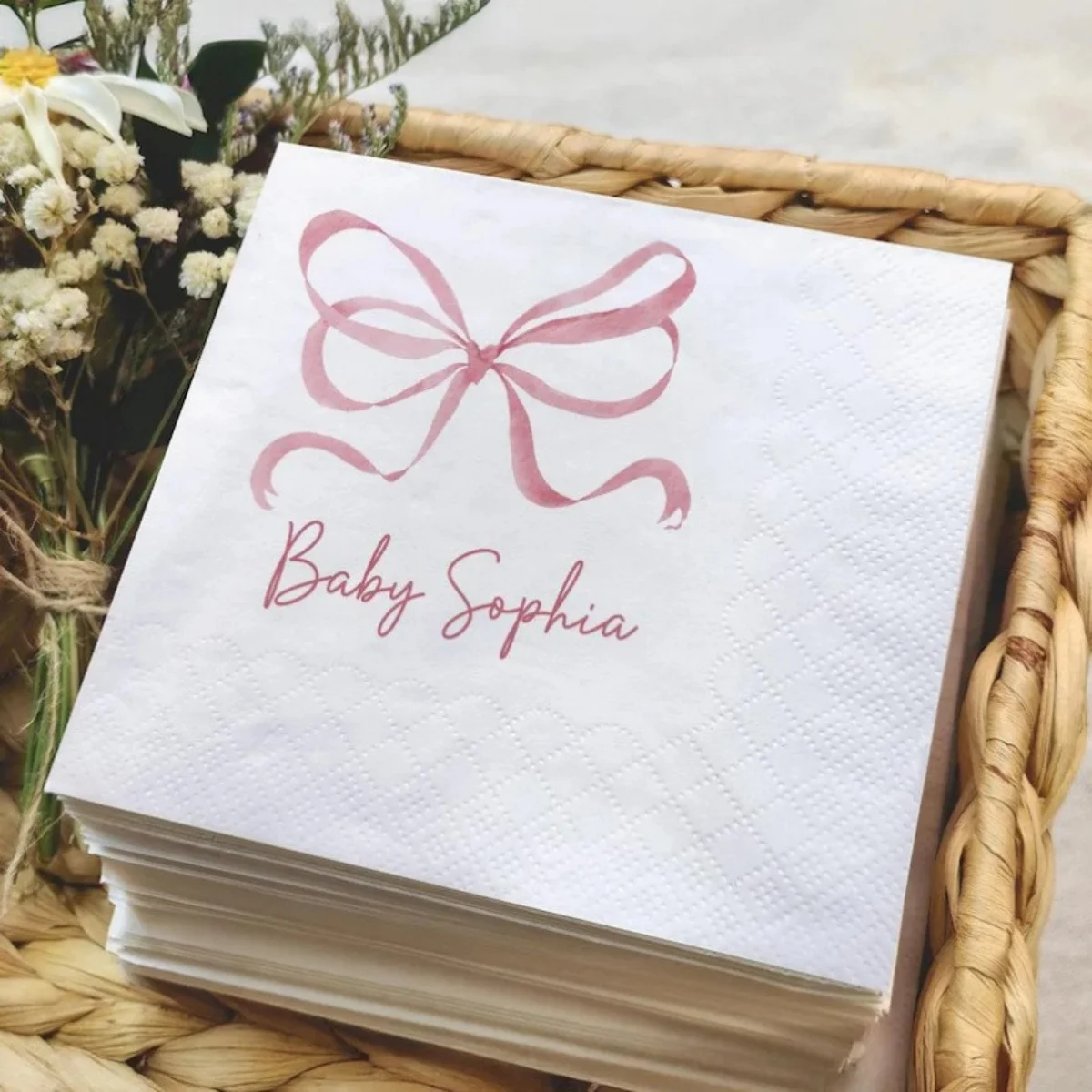 Customized banquet napkins—stylish tabletop decor that is soft and gentle on the skin; disposable yet offering a touch of unders
