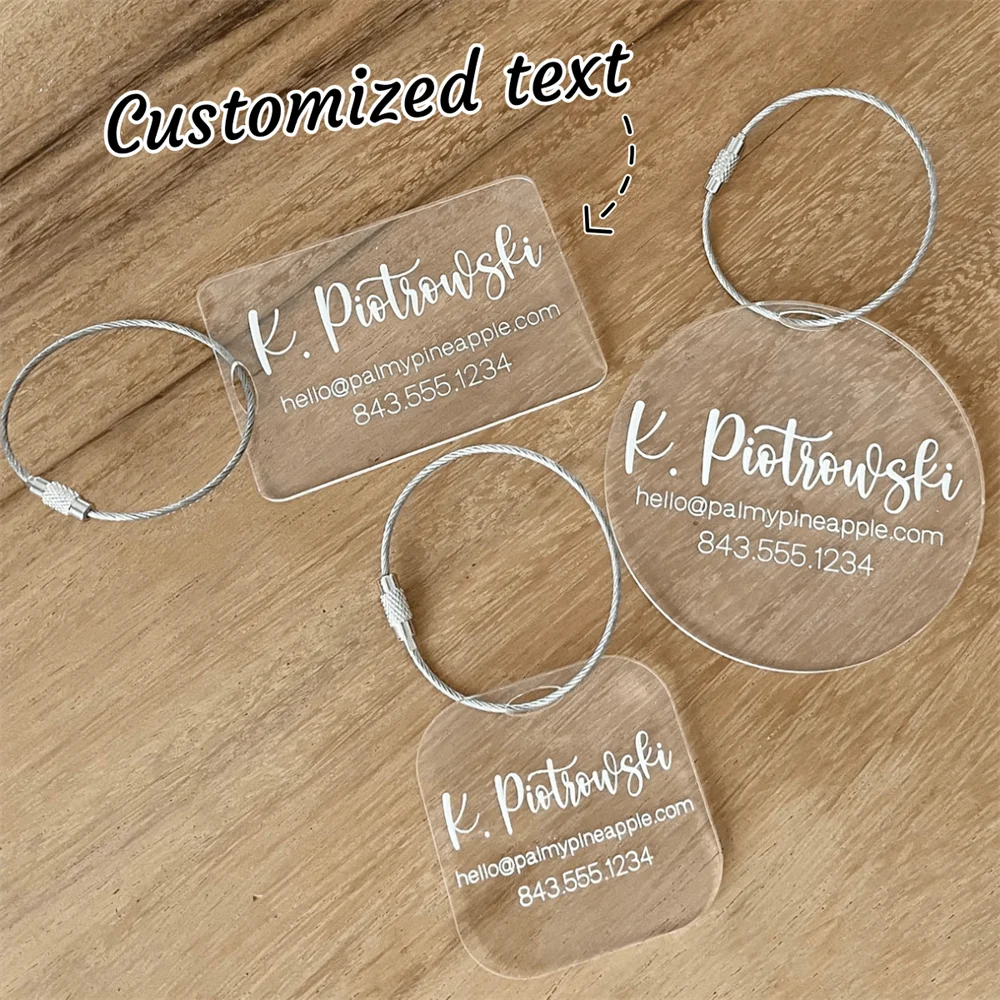 1PCS Custom Acrylic Luggage Tag Personalized Name Letter Address Number Mailbox Luggage Tag Travel Gift Customized Luggage Tag