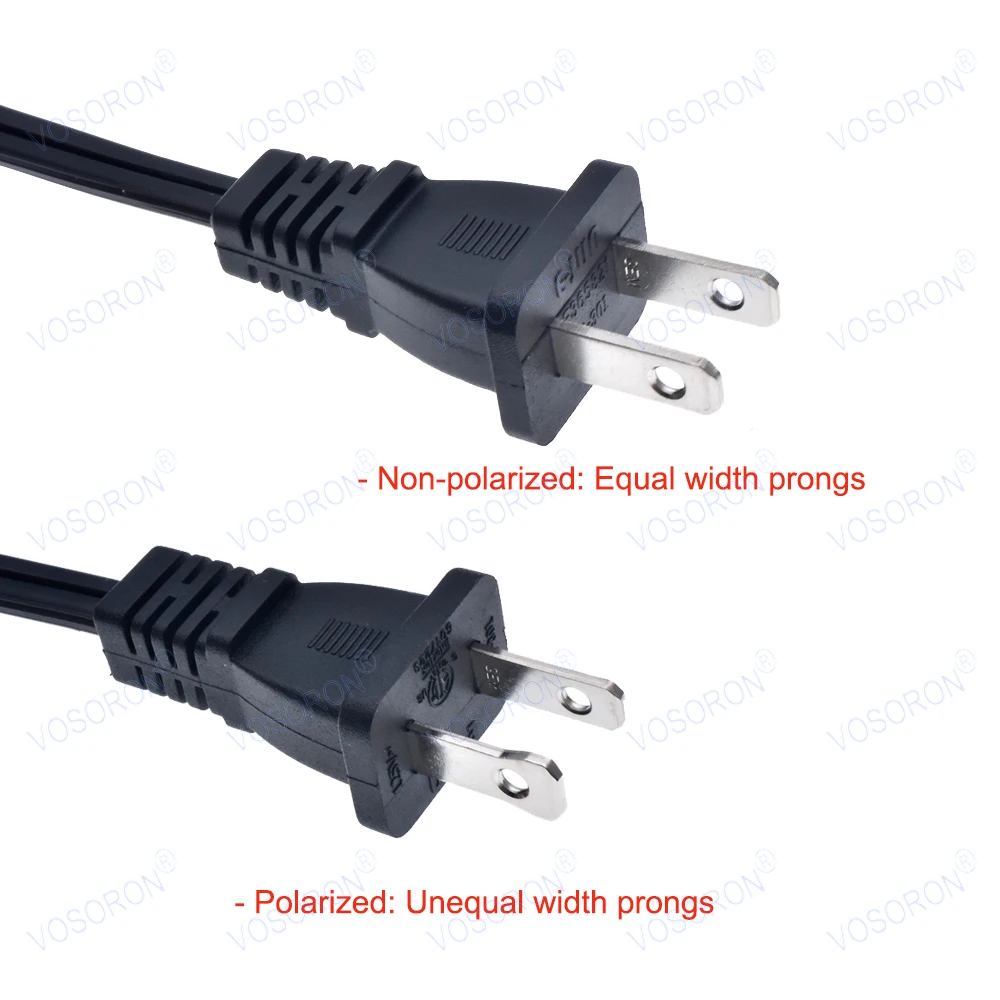 US 2 Prong 1 To 2 Power Splitter Cord, For TV, Lamp, Charger, Small Home Electronics, Fits USA Canada Mexico Japan Philippines