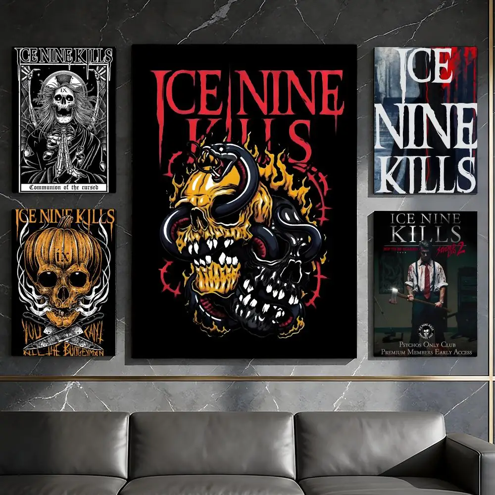 Ice N-Nine Kills Band Poster Waterproof Peel & Stick Wall Sticker Self Adhesive Art Decor For Living Room Bedroom